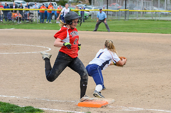 I didn't get the timing right on this, but again, Holly threw this runner out--but it was a bit closer