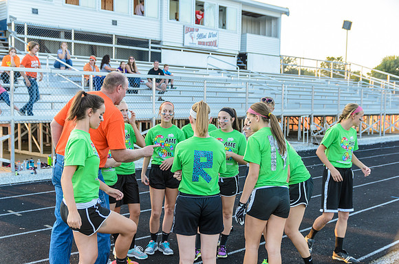 The Juniors getting a pep talk before the game