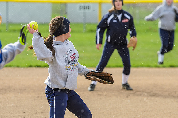 Kelsey throwing out a runner from short