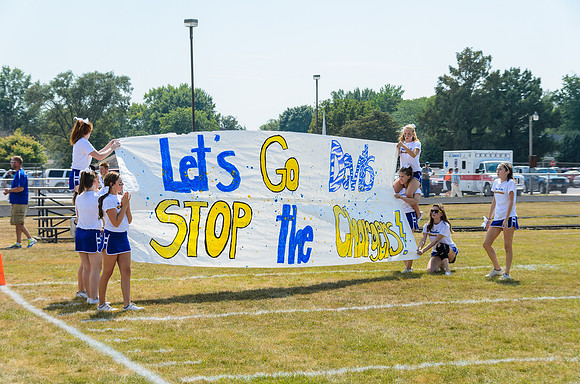 Interestingly, the visiting team brought their own sign to run through...they didn't stop the Chargers, however!