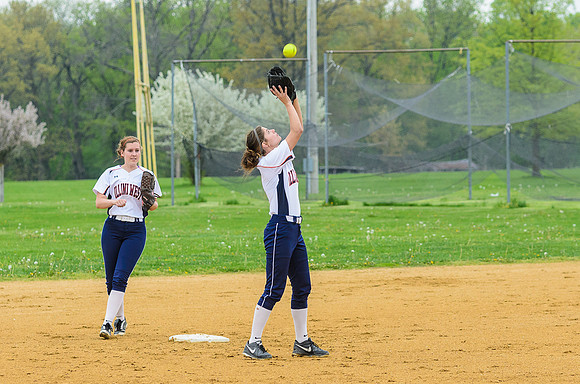 Holly catching a routine popup