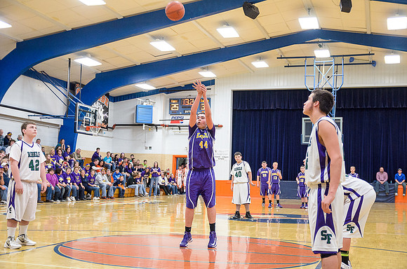 Brady taking the final shot of the game (a free throw) with just a few seconds left