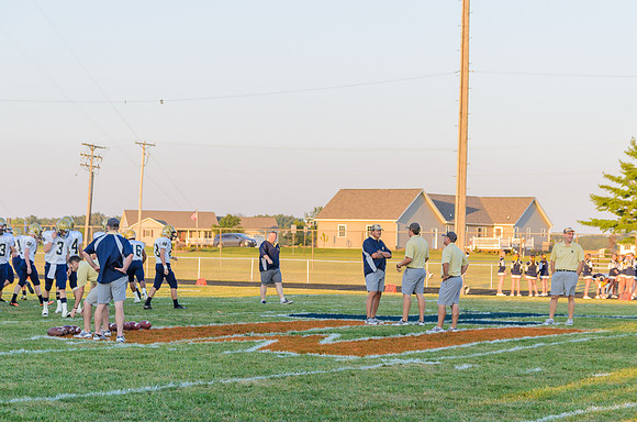 Illini West Homecoming 2013 against the QND Raiders. The field was beautifully prepared for the game, including full color graphics at midfield and in the endzones.