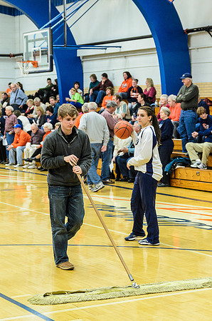 Jesse volunteered to sweep the floor during warmups
