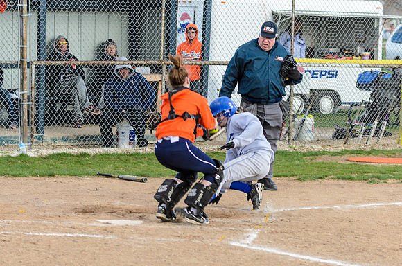 A close play at the plate. Unfortunately Connor couldn't get the tag down in time