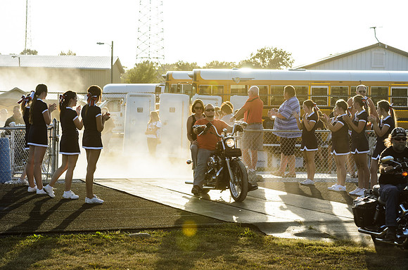Taking the field at the home opener against the Pittsfield Saukees on August 30th, 2013.