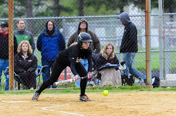 This was a beautiful bunt, but it went foul