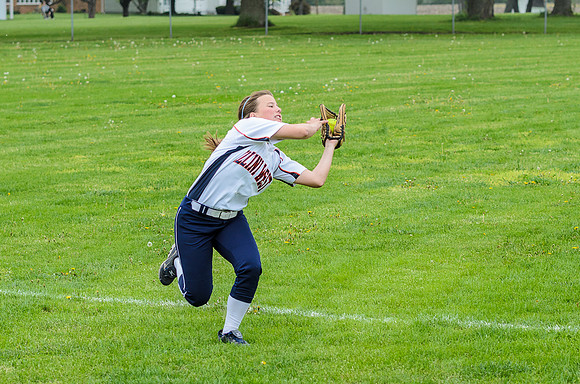 Josie ran a long way to make this catch in foul territory