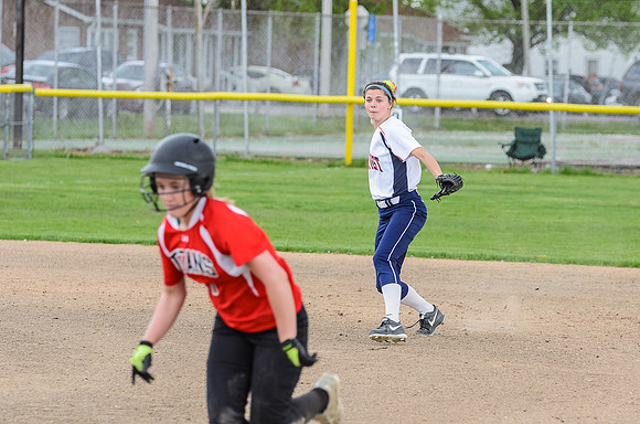 I believe this was one of the controversial plays, where Holly threw back to catch a girl after tagging up.