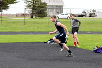 Leighton on his run up for the high jump during the boys track meet in Carthage on April 15, 2013