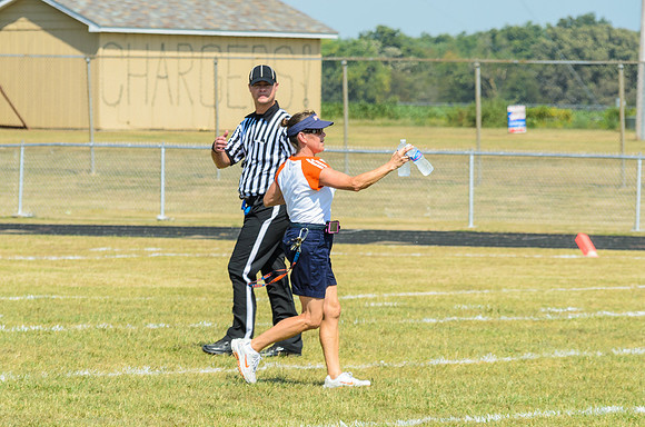 On a hot day, it's also important to run water out to the refs!