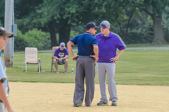 Coach Hopper went out to argue a bad call on a pickoff...the call stood.